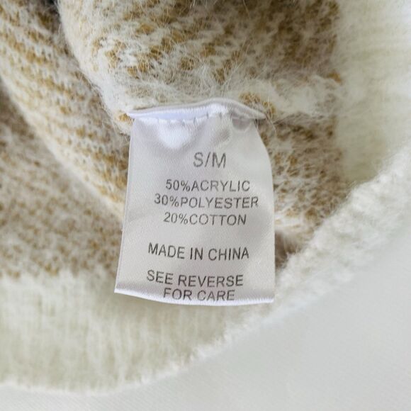 The Impeccable Pig Sweater Women S/M White Cheetah Print Eyelash Knit Preppy - Picture 4 of 7